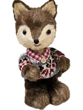 RAZ‎ Wimsical Male Grass Foam Fox 9" Christmas Collectible Decor Bristly Brown